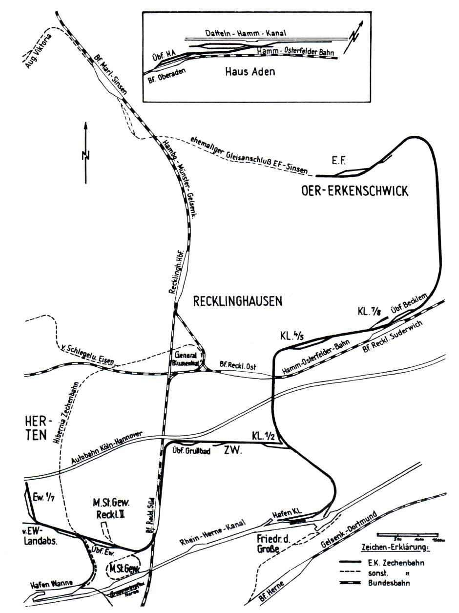 Zechenbahnnetz der Ewald-Kohle-AG
