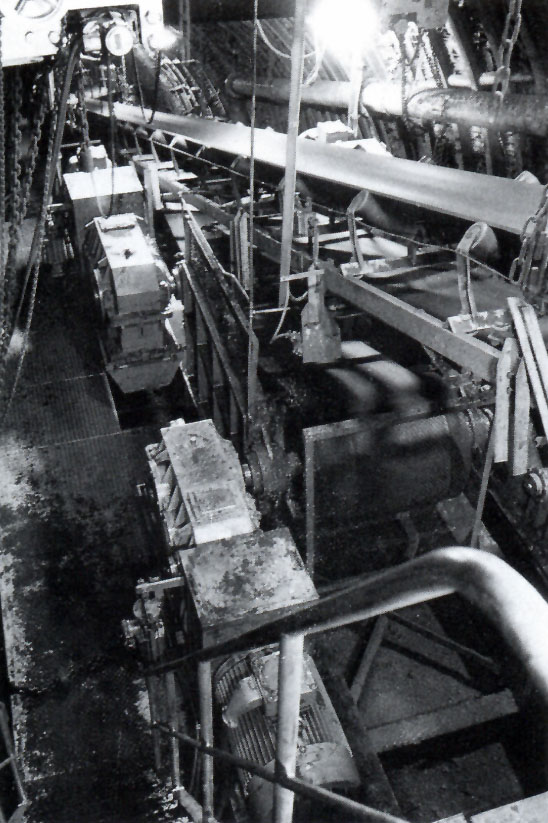 Antrieb des Schachtförderbergbandes